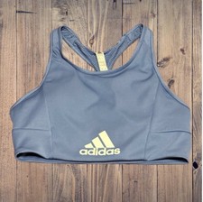Adidas Racerback Sports Bra Aeroready Blue Athletic Workout Gym Running Size M