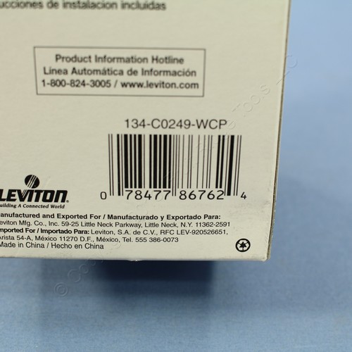 5 Leviton białe 4-przewodowe gniazdo telefoniczne płyty ścienne RJ11 telefon modułowy C0249-W - Zdjęcie 7 z 7