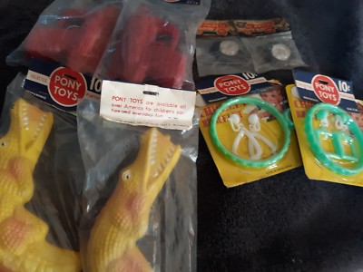 8 vintage old 5 & 10 cent General store toys Hong Kong all still new in orig pac