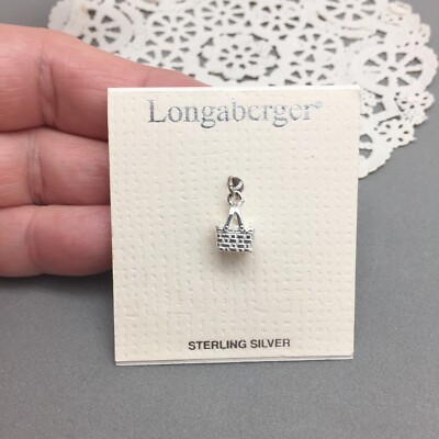 Longaberger Markt Korb Charm Sterlingsilber gekrempelt Neu 1/2''x 1/4''