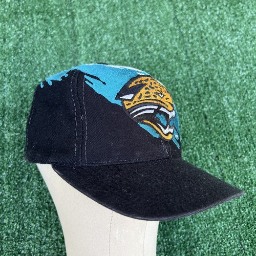 VTG Logo Athletic Hat Adult Blue Jacksonville Jaguars NFL Splash Snapback 90s - Picture 2 of 12