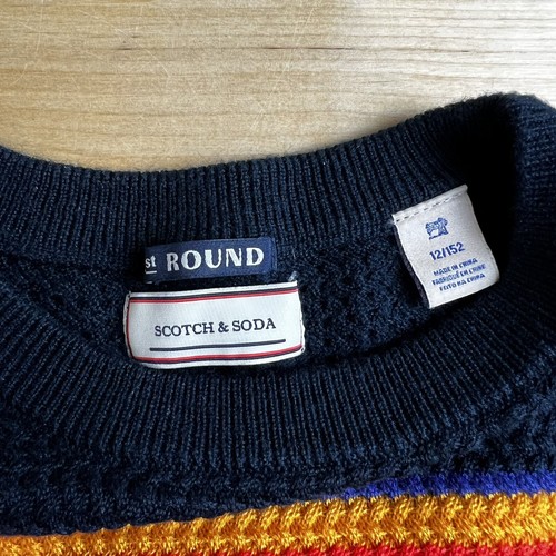 Scotch & Soda Sweater Colorful Stripes Long Sleeve "Shrunk" Kid's Size 12 - Picture 5 of 8