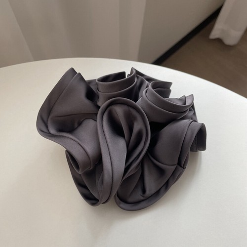 Large Silk Elastic Hair Bands Solid Color Hair Scrunchies Girl Headwear Ponytail - Picture 6 of 18