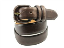 Lejon Italian Calfskin Brown Leather Belt Size S 3505 Made In USA