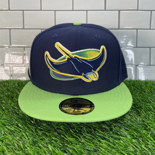 Tampa Bay Rays 7 5/8 Hat Club Navy Green 2-Tone Gray UV Sold Out
