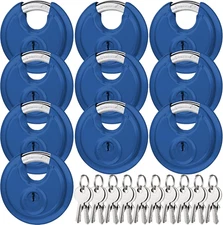 10 Pcs Keyed Alike Padlocks Stainless Steel Pad Locks with Same Key Discus Lock