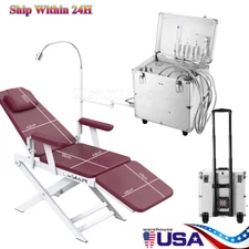 Portable Dental Delivery Unit 4H Syringe Suction Turbine Air Compressor/ Chair