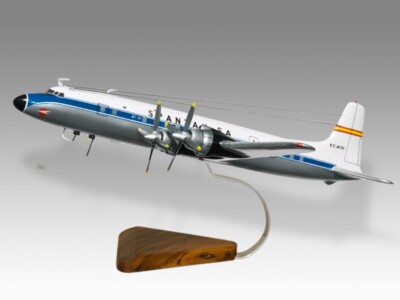Douglas DC-7C Spantax Desk Wood Airplane New Model Large Scale 1/100