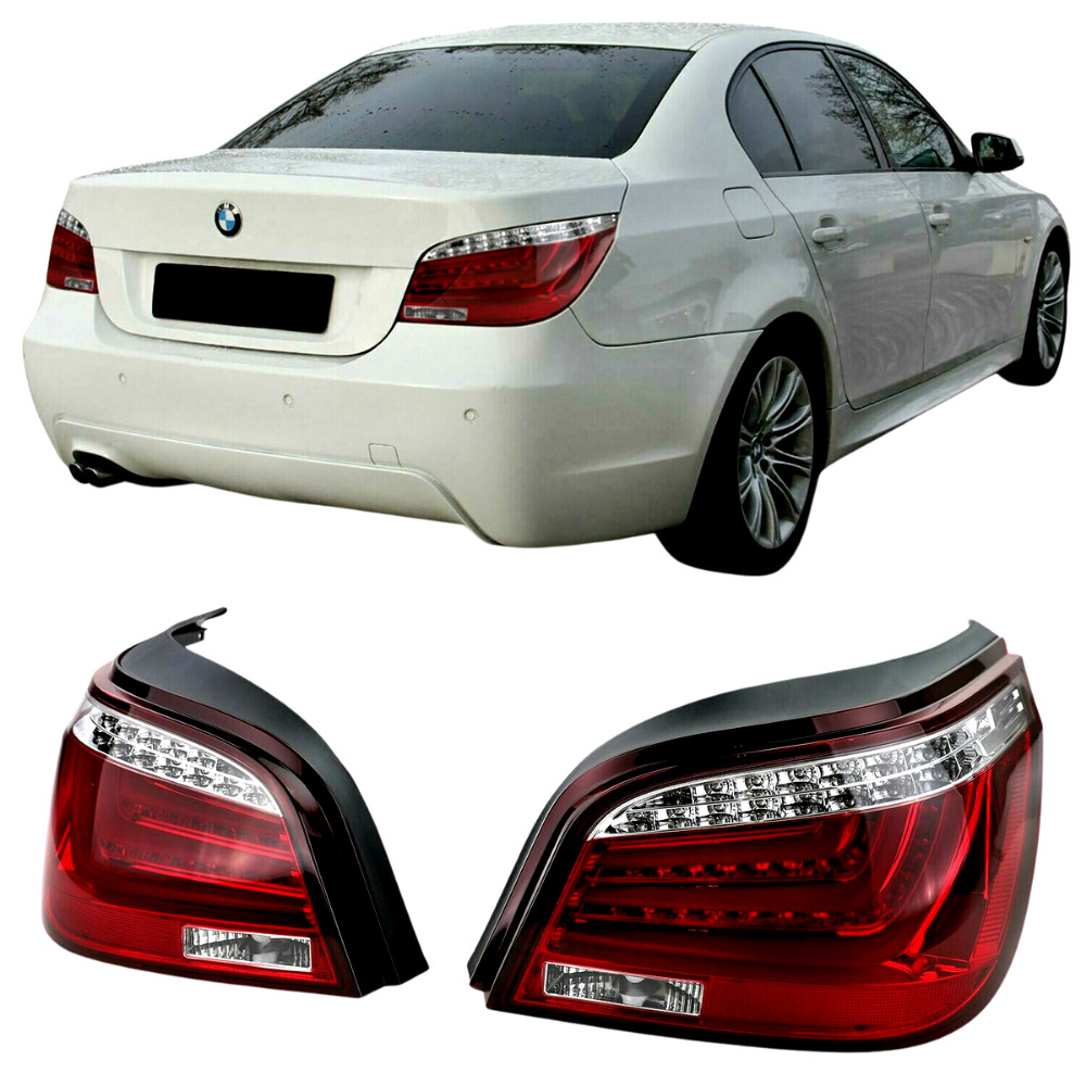 Feux arriere Light Bar full LED rouge pour BMW E60 avec faisceau precis