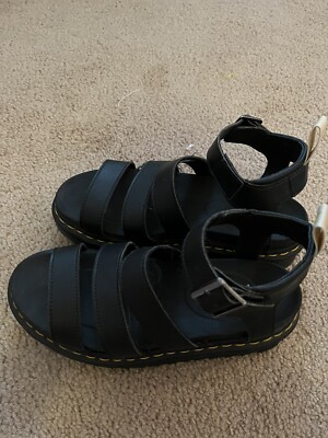 Dr Martens Size US Women's Platform Black Leather Sandals