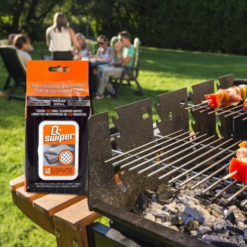 Q-Swiper 40 BBQ Grill Grease Cleaning Wipes Safe Healthy Easy Removal Wire Free - Picture 13 of 13