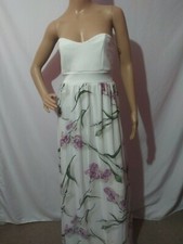 Windsor Formal Women Long White Floral Dress, Size Small