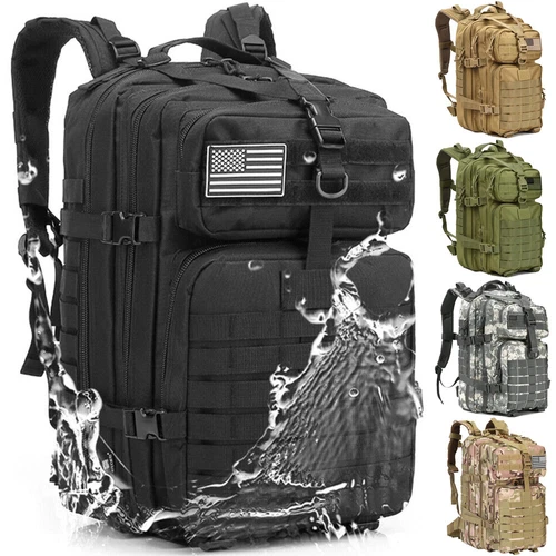 50L Large Tactical Military Backpack Waterproof Rucksack Hiking Laptop Backpack