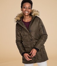 New Ladies Sols 02107 Ryan Parka Jacket. Olive S/10. A0448.