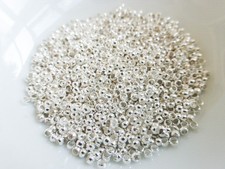 500 x Brass Crimp Beads 2mm x 1.2mm Silver Plated NF, Findings, Beads  (MBX0044)