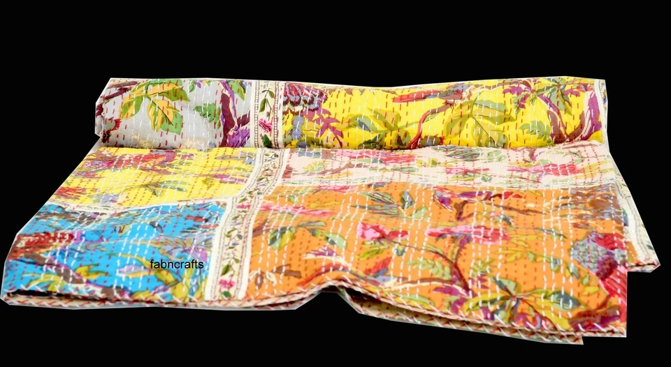 Handmade kantha quilt vintage Patchwork quilt cotton kantha bedding covers new - Image 3 of 4