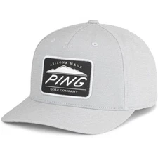 PING Camelback Patch Men's Golf Hat NEW Adjustable Snapback Light Grey