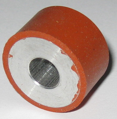 3/4'' Dia. Rubber Coated Aluminum Roller - 8 mm Bore - 22 mm Dia. - 12.5 mm Thick