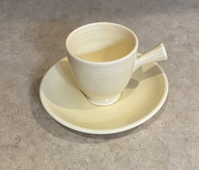 Fiesta Vintage Ivory Demitasse Cup Saucer~Fiestaware