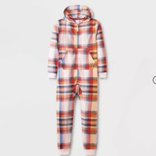 Girls' Printed Union Suit - Cat  Jack Medium / 8 Plaid Pink NWT