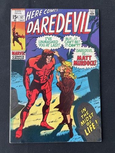 Daredevil #57 (1969) Daredevil Reveals Identity to Karen Page! Marvel Comics