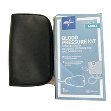 New Adult Blood Pressure Kit w/ Detached Stethoscope, D-Ring Cuff, Storage Pouch