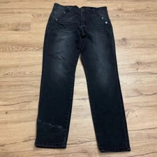 Joes Jeans Womens The Georgia High Rise Button Skinny Jeans Black Size 31
