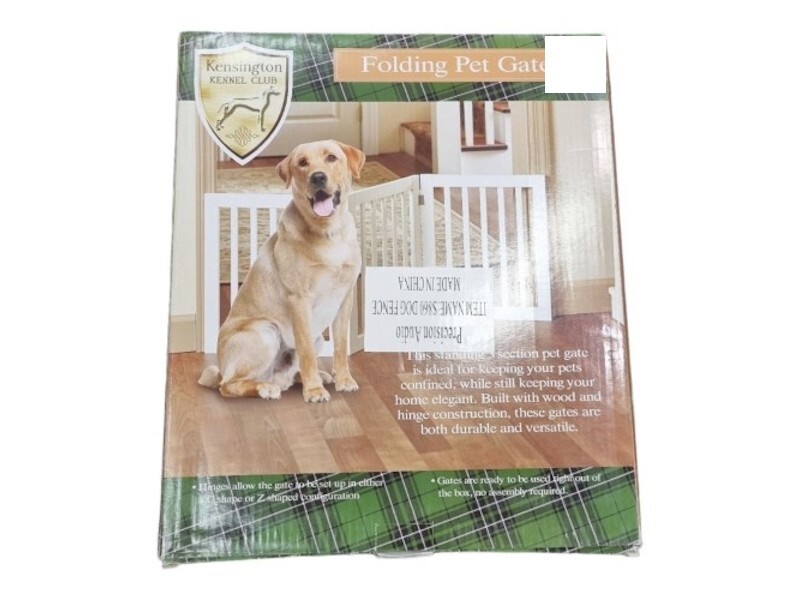 Kensington Kennel Club Folding Dog Gate Pet Fence Wood 40cm W x 48cm H