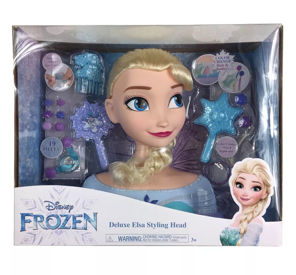 Disney Princess Elsa Deluxe Color Change Styling Head 19 Pieces