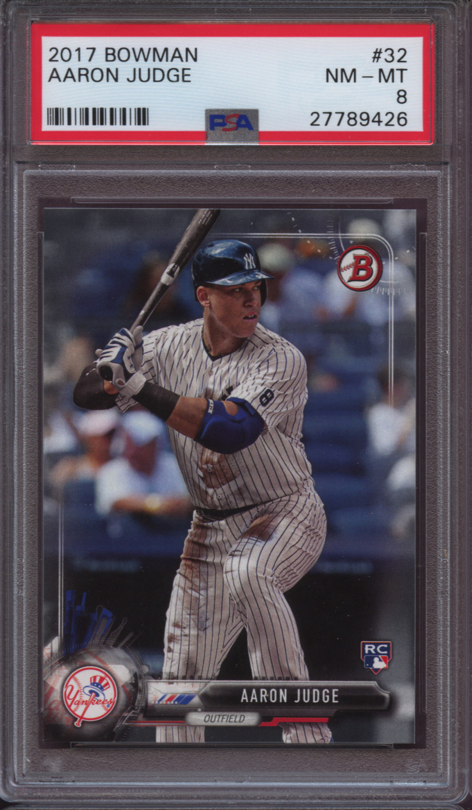 2017 Bowman 32 Aaron Judge PSA 8  NM Mint RC view 8