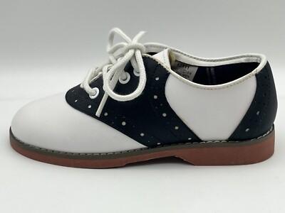 Vintage Dyna Kids Saddle Shoes Girls' Boys' Toddler 10 11 Black White  Oxfords