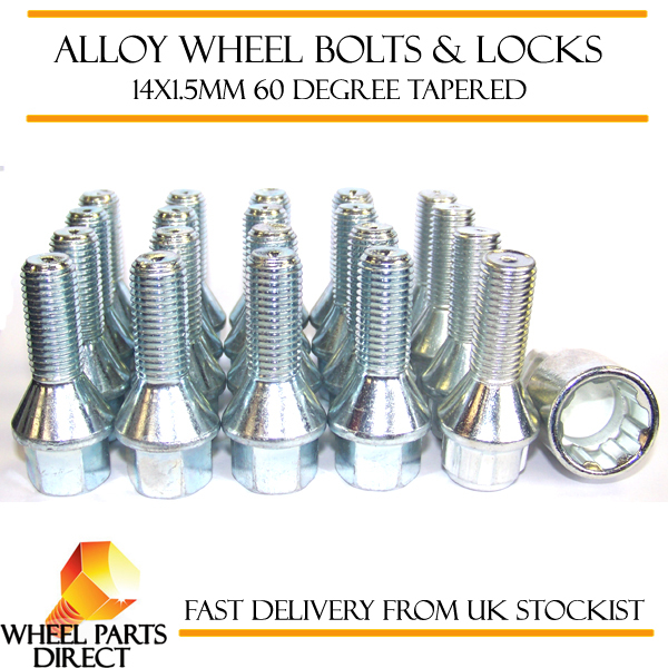 Black Locking Wheel Bolts 14x1.5 Nuts Radius 28mm For Seat Toledo Mk2 98-05 Mode, die trendy ist