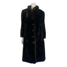 Tissavel Of France | Women's Vintage 1970s Faux Mink Coat | Size: S