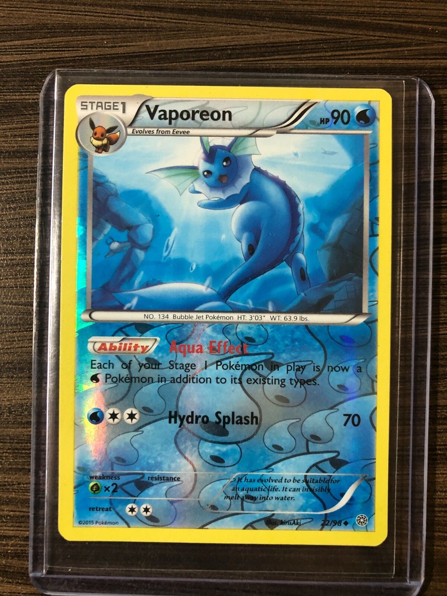 シャワーズ Vaporeon 旧裏 Old Back モンボホロ Holo Pokemon Card Vaporeon 22/98 XY Ancient Origins Reverse Holo NM