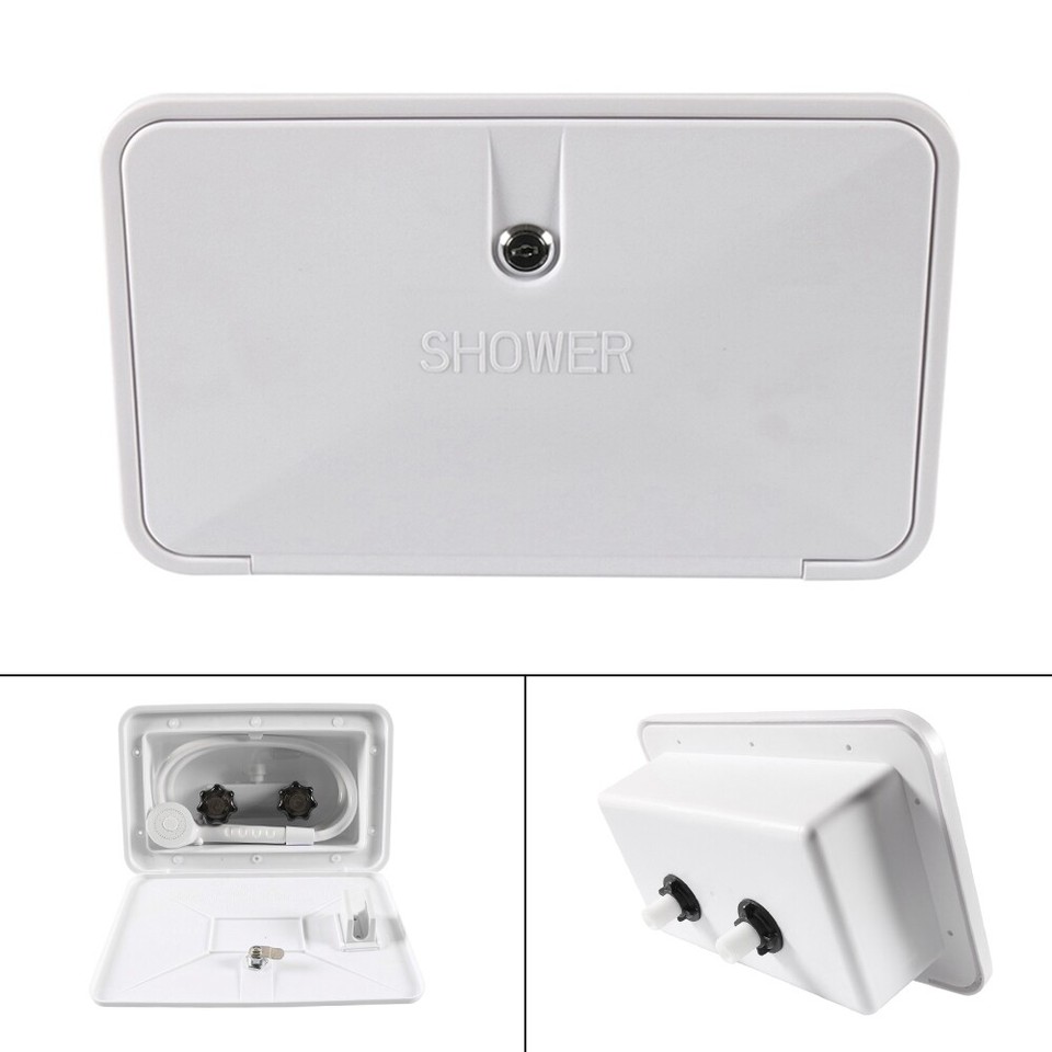 External Caravan RV Shower Box Kit Exterior Faucet Camper Trailer Boat