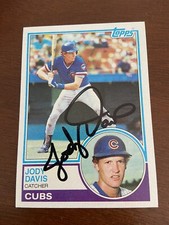 1983 Topps Baseball Card #542 Jody Davis Autographed