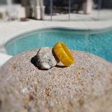 Pumpkin Orange Pearl Acrylic Resin Ring Men's or Women's Handmade to Order