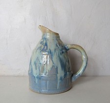 ancien pot pichet cruche terre cuite faience céramique bleu vert