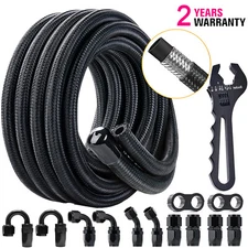 6AN 8AN 10AN CPE Braided Nylon Fuel Hose Line 10FT + Hose Fitting and Wrench Kit
