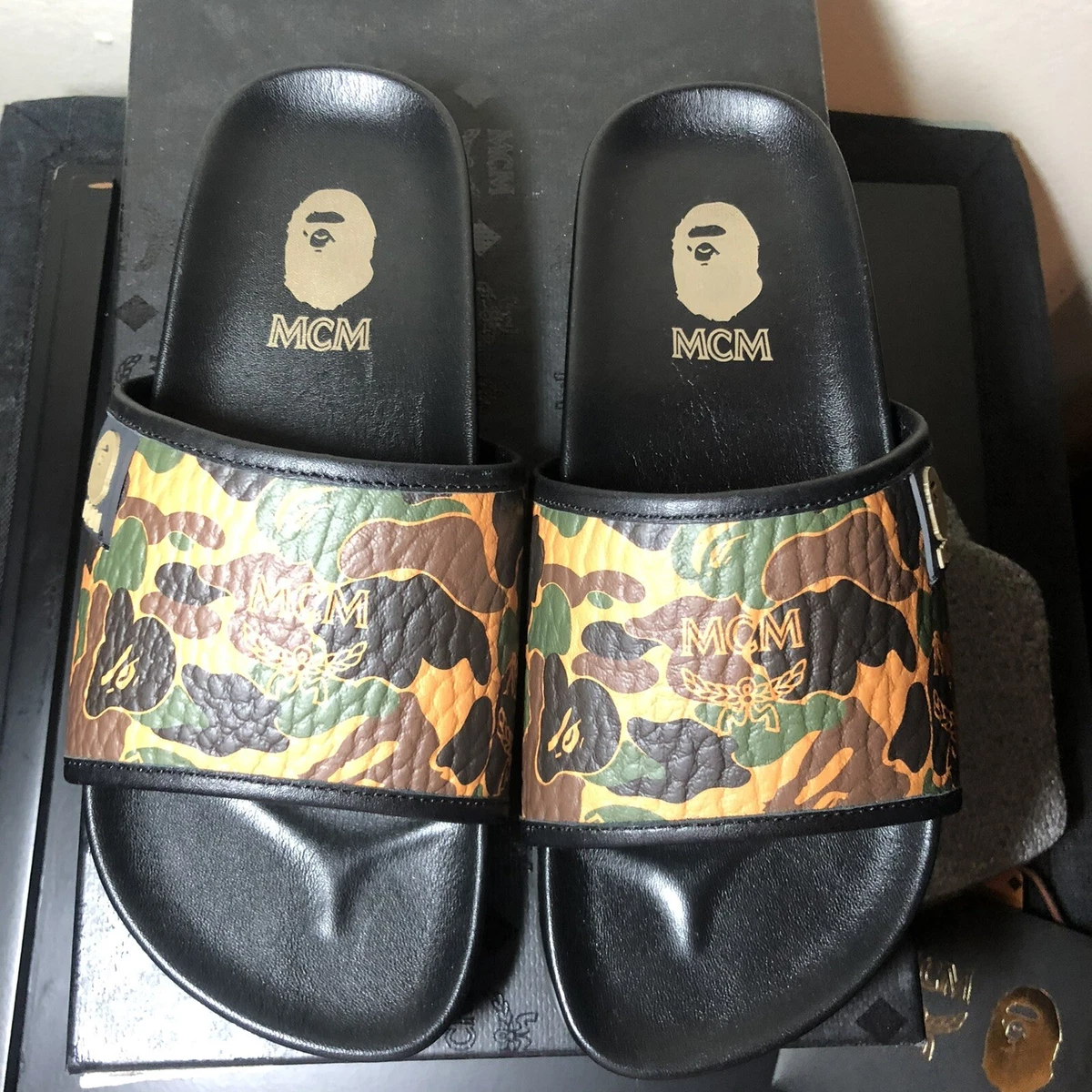 Mcm bape slides new arrivals