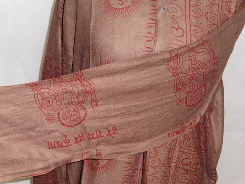 Hindu God Print Kurta Long Sleeve Shirt Ethnic Ganesh Krishna Natraj Om Shiva - Picture 23 of 48