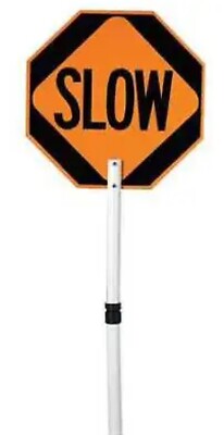 Zoro Select 03-827P Paddle Sign,Stop/Slow,Abs Plastic