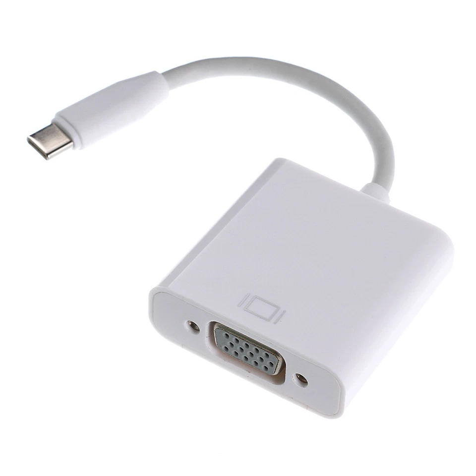 USB-C 3.1 Type-C to VGA Monitor Projector Video Converter Adapter Cable Switcher - Image 2 of 4
