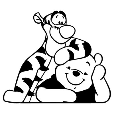 Vinyl Decal Car Truck Sticker Wall Winnie The Pooh - Pooh & Tigger Lean