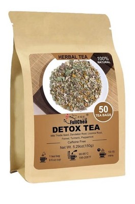 FullChea Detox Tea Liver Detox Tea Liver Cleanse Tea 50 TeaBags Natural Herbal