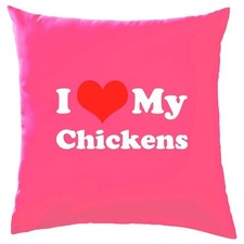 I Love My Chickens - Cushion - Chicken Cockerels Pets Farm Egg