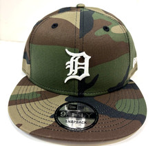 Detroit Tigers MLB NE COTTON Basic Snapback Hat~Woodland Camo