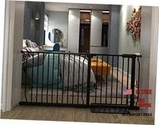 Extra Wide Baby Gate Extra Tall Tension Indoor 57.48"-62.2"/146-158CM Black