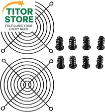 120mm Fan Grill,PC Fan Cover,Black PC Fan Grill Guard,Metal Slivery Black Replac