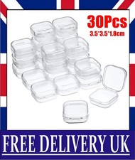 Bead Organizer Box 30Pcs Small Clear Plastic Bead Storage Containers with Hinged